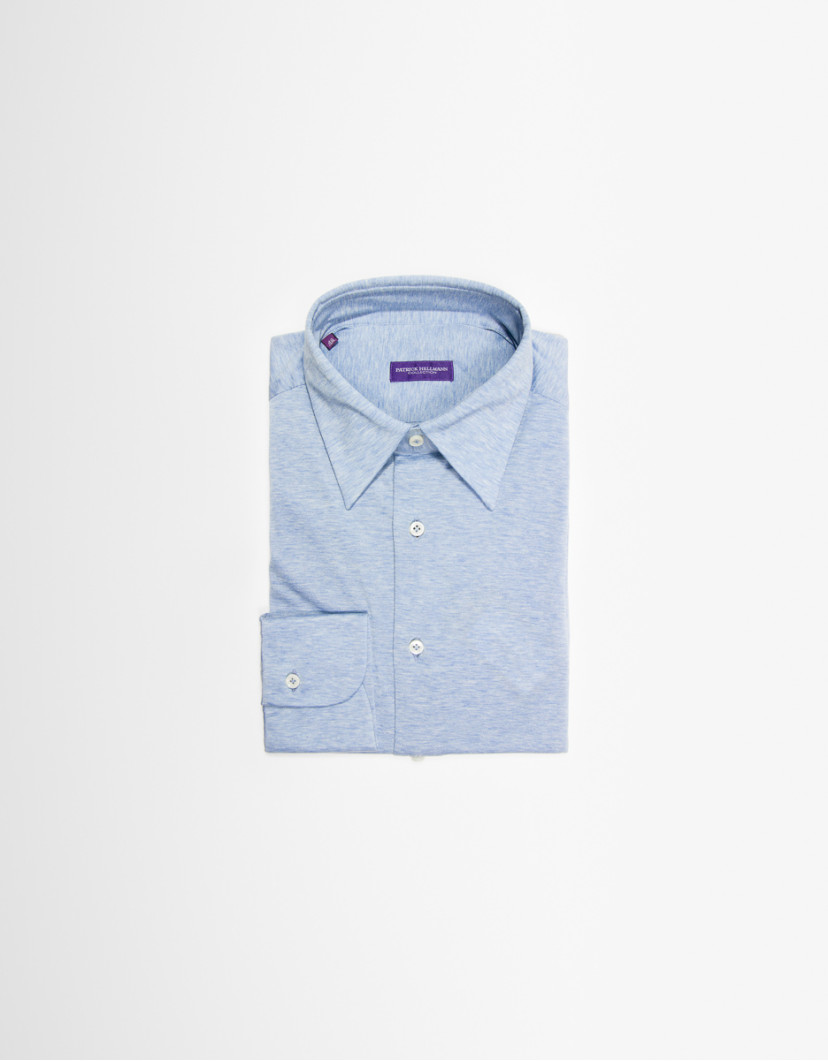 Patrick Hellmann Collection Light Blue Stretchy Shirt 100% Cotton image